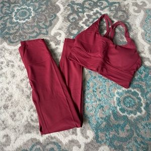 Yavoe Active Red Leggings (s) and Strappy Bra (m but fits s) set.